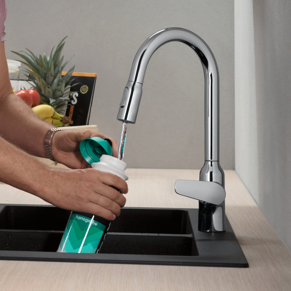 hansgrohe Focus M42 Küchenarmatur, ausziehbar, schwenkbar chrom ...