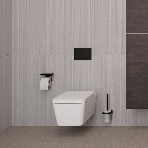 hansgrohe AddStoris toilet roll holder with shelf, matt black ...