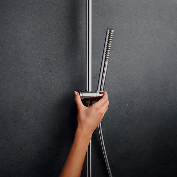 hansgrohe Pulsify S Puro shower system, thermostat chrome - 24222000 ...