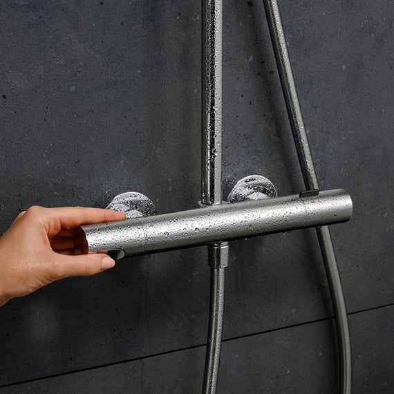 hansgrohe Pulsify S Puro shower system, thermostat chrome - 24222000 ...