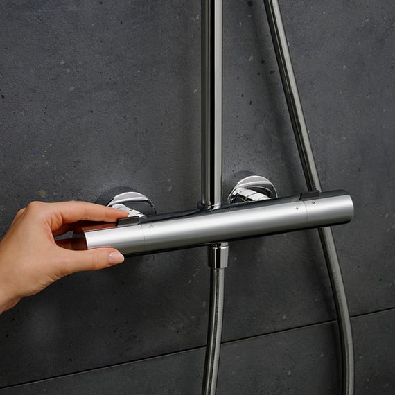 hansgrohe Pulsify S Puro shower system, thermostat chrome - 24222000 ...
