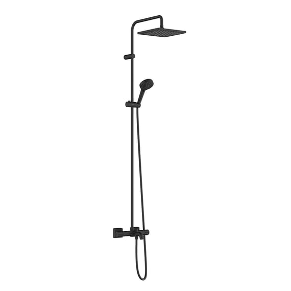 hansgrohe Vernis Shape shower system, thermostat, with bath filler matt ...