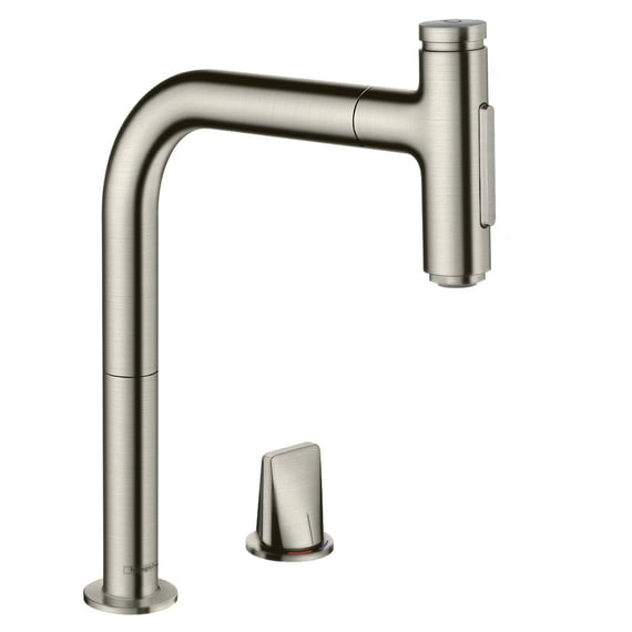 hansgrohe Metris Select M71 kitchen mixer tap brushed stainless steel ...