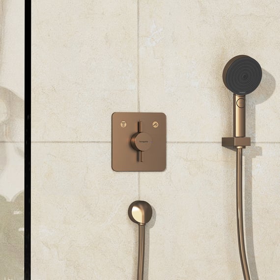 hansgrohe DuoTurn Q Einhebelmischer, für Wanne & Dusche bronze