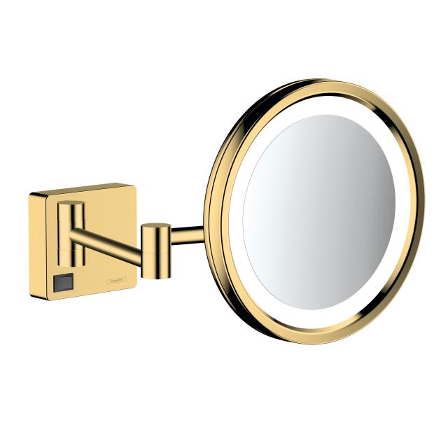 Hansgrohe AddStoris Kosmetikspiegel mit Beleuchtung, 3-fache Vergrößerung gold