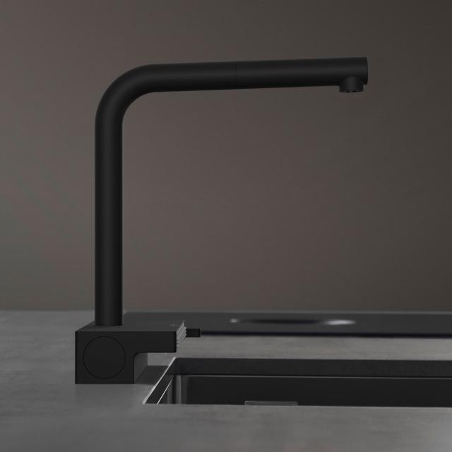 Hansgrohe Aquno Select M81 Einhebel-Küchenarmatur, mit ausziehbarem Auslauf schwarz matt