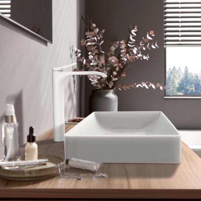 Hansgrohe Vivenis Einhebel-Waschtischmischer 250 für Waschschüsseln ohne Ablaufgarnitur, weiß matt
