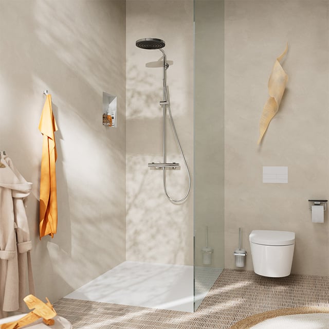 hansgrohe Pulsify S Puro Aufputz-Duschsystem mit Thermostat chrom ...
