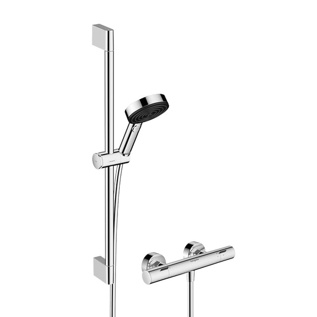 hansgrohe Pulsify Select S exposed shower fitting with thermostat with ...