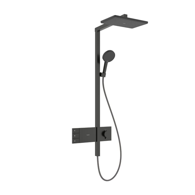 Hansgrohe Raindance Alive Q Duschsystem | Mit Thermostat, Regendusche 340x210 Mm & Handbrause | Chrom, Inkl. Armatur & Zubehör