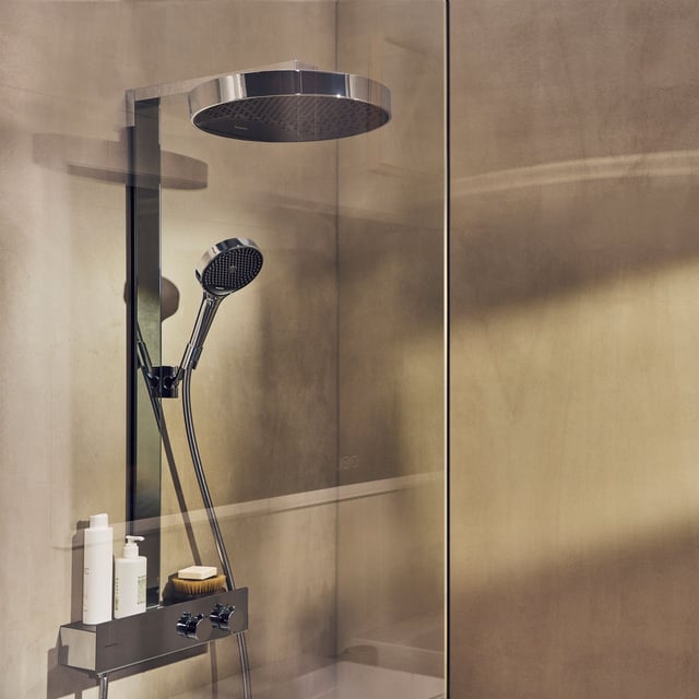hansgrohe Rainfinity exposed shower system with thermostat chrome