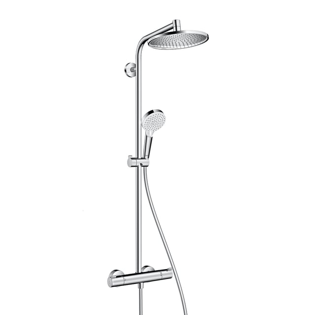 hansgrohe Crometta S exposed shower system with thermostat chrome ...