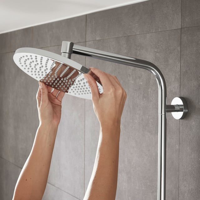 hansgrohe Crometta S exposed shower system with thermostat chrome