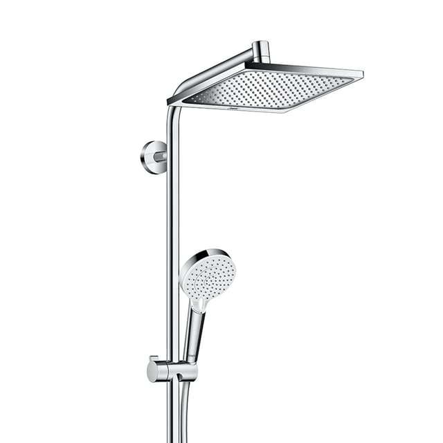 hansgrohe Crometta E exposed shower system, single-lever mixer