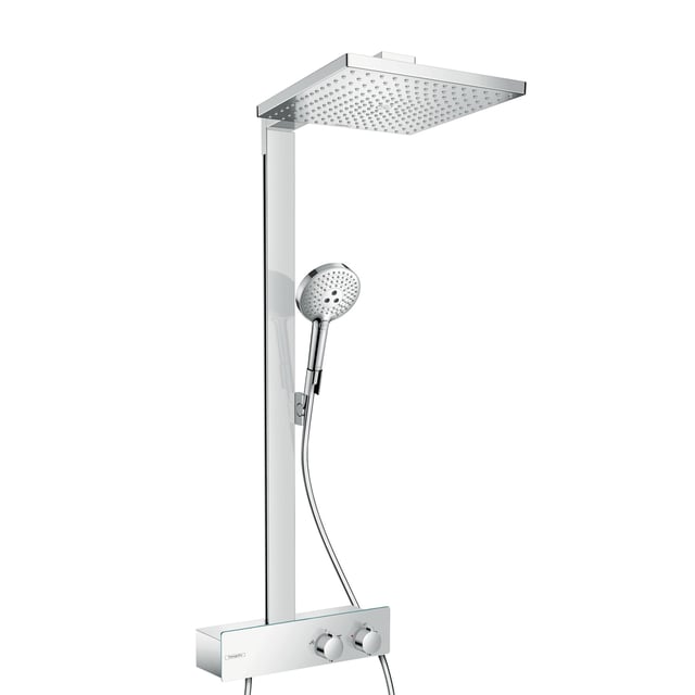 シャワーヘッド hansgrohe 10個 hansgrohe Raindance E exposed shower system with thermostat chrome