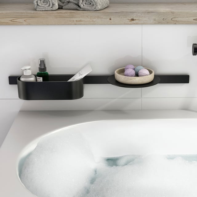 hansgrohe WallStoris Badaccessoire-Set mit Ablage, schwarz matt - 27966670