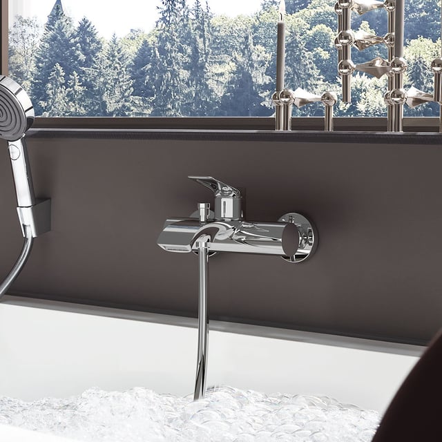 hansgrohe Vivenis exposed bath fitting, single-lever mixer chrome ...