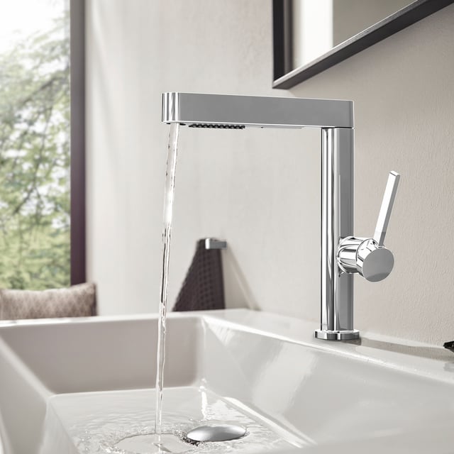 Hansgrohe Waschtischarmatur Metropol, 230 Mm Auslaufhöhe, Chrom – Mit Push-Open Ablauf, Wassersparend
