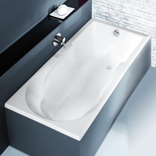 Hoesch SPECTRA Rechteck-Badewanne mit Duschzone, Einbau weiß