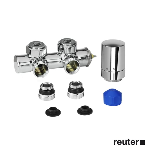 HSK Universal valve tap block, with thermostatic head chrome