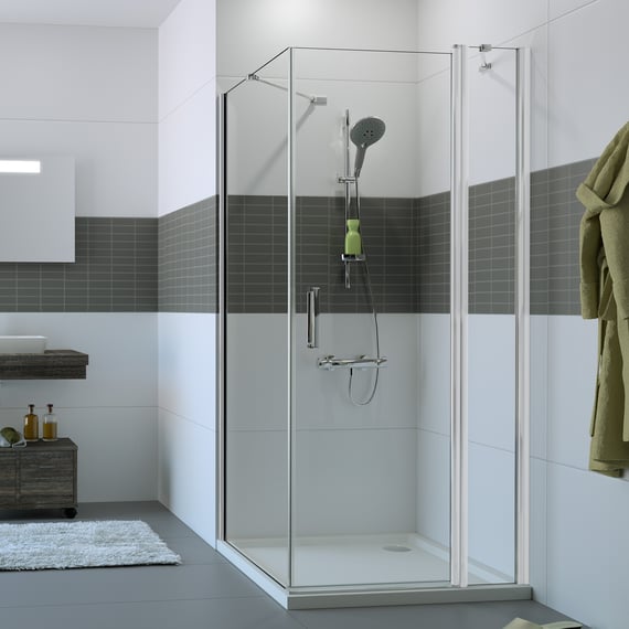 Balmani Modular Douche à L'italienne Avec Paroi Latérale Fixe: 80 X 200 Cm Lined Profil Chrome Brillant 84356 84355 203087 18733 Balmani Modular Douche à L'italienne Avec Paroi Latérale Fixe: 80 X 200 Cm Lined Profil Chrome Brillant 84356 84355 203087 18733