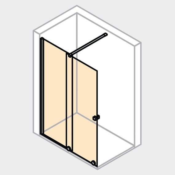 HÃPPE Xtensa pure panel lateral para puerta corredera vestidor 1 pieza, con  segmento fijo, anchura:70cm