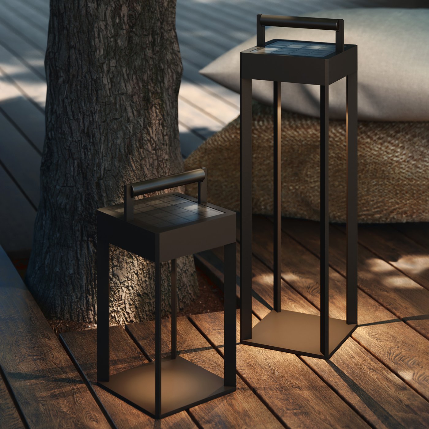 astro Kuro rechargeable solar table lamp, LED dimmable, black - 1430002 ...