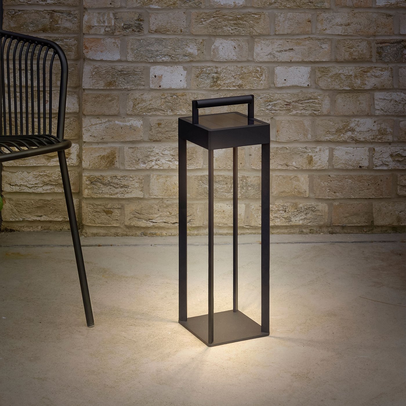 astro Kuro rechargeable solar table lamp, LED dimmable, black - 1430002 ...