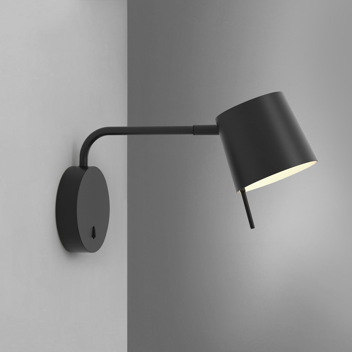 Happy Homewares Wandleuchte Traditionell – Mattschwarz, Rollarm, Zugschalter – SES Fassung