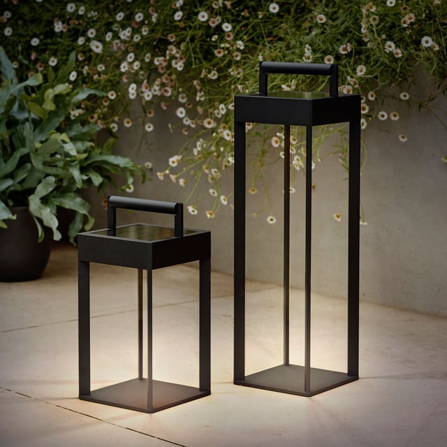 astro Kuro rechargeable solar table lamp, LED dimmable, black - 1430002 ...
