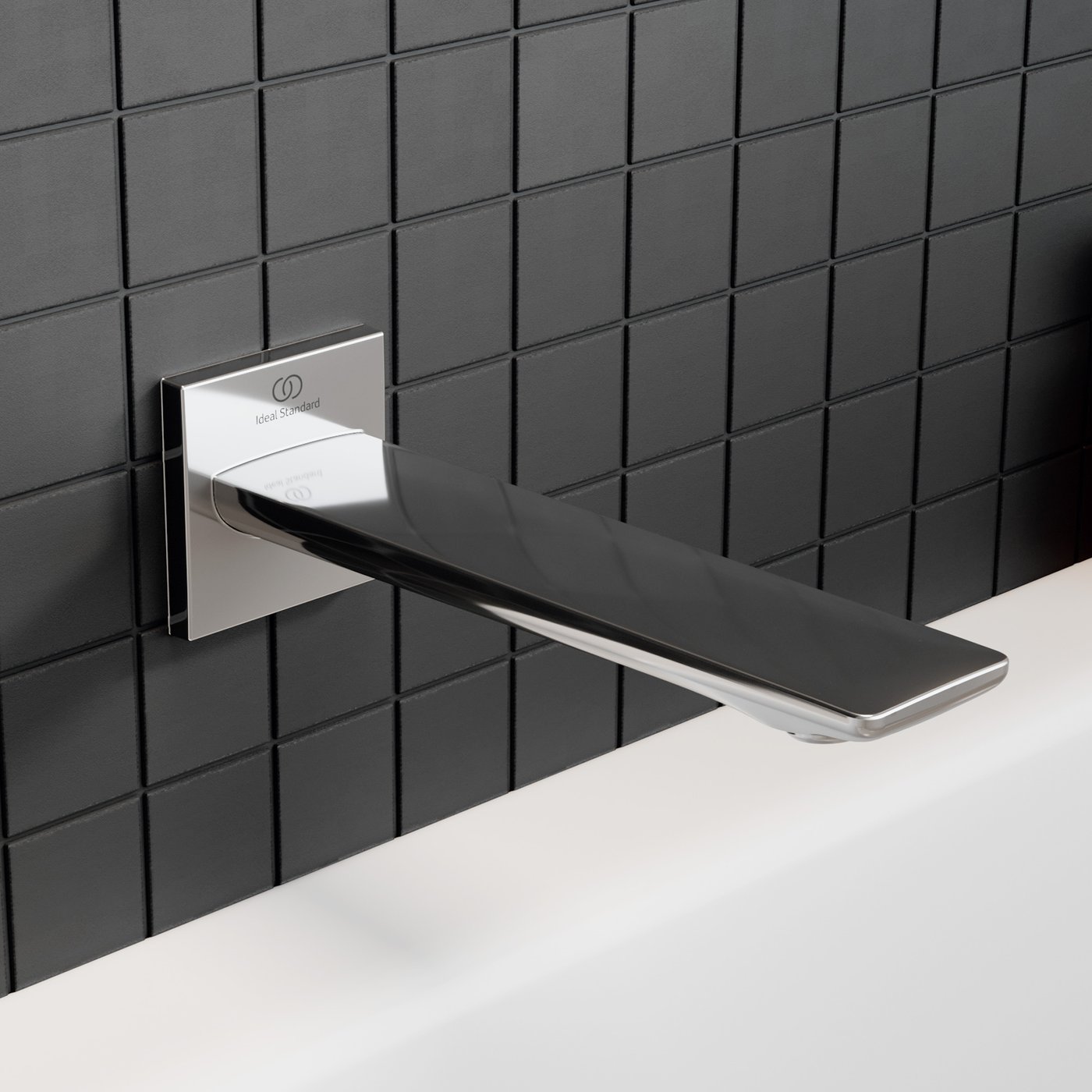 Ideal Standard BC769AA Conka Badewannenarmatur – Quadratisch, 180 Mm, Mit Temperaturbegrenzer