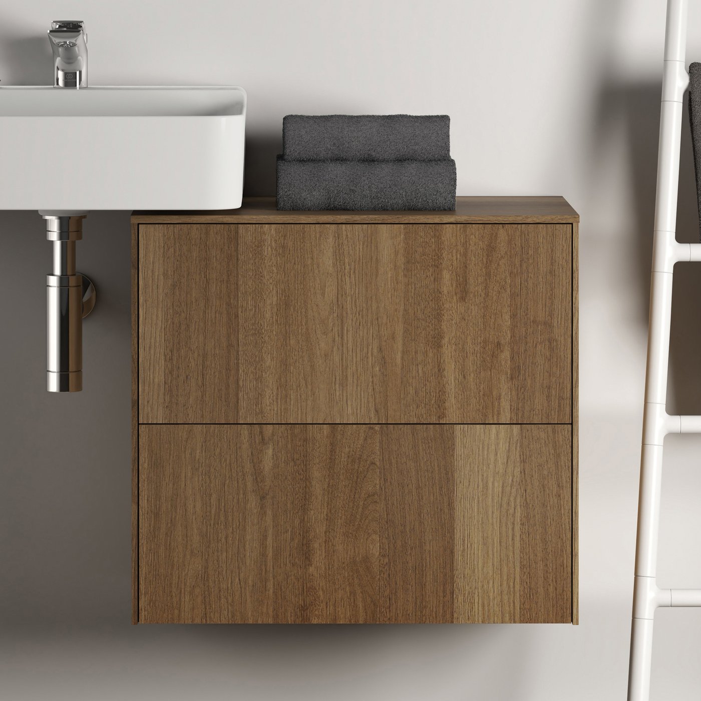 Ideal Standard Conca side unit, 2 pull-out compartments dark walnut ...