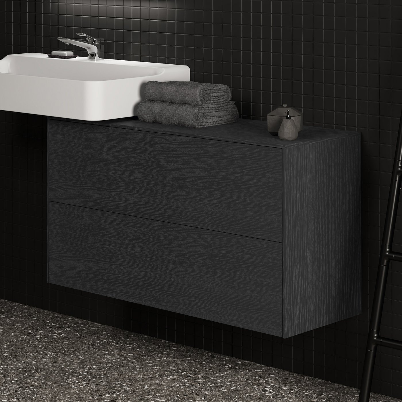 Ideal Standard Conca side unit, 2 pull-out compartments flamed oak ...