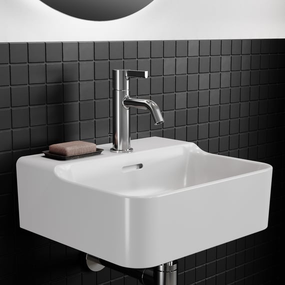 Ideal Standard Conca hand washbasin white, with Ideal Plus, with 1 tap  hole, ungrounded, with overflow