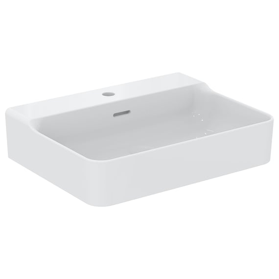 Ideal Standard Conca washbasin white, with 1 tap hole, ungrounded, with  overflow - T369101