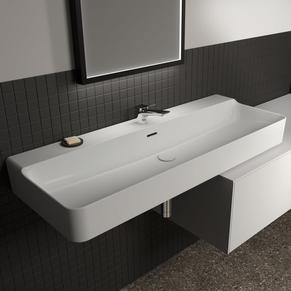 Ideal Standard Conca washbasin white, with Ideal Plus, with 1 tap