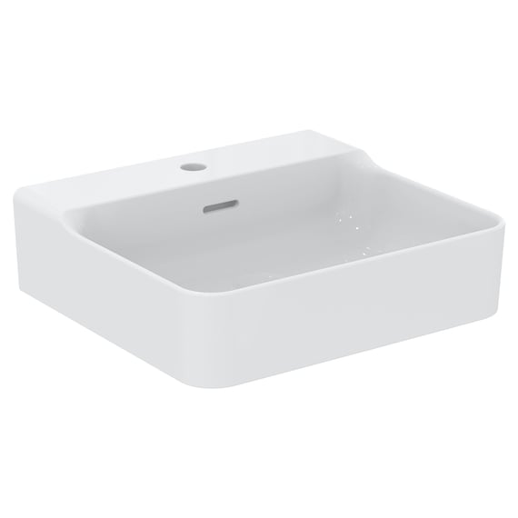 Ideal Standard Conca hand washbasin white, with 1 tap hole, grounded, with  overflow