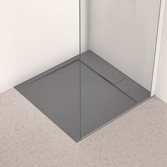 Ideal Standard Ultra Flat S I.life Duschwanne 100x70 Cm – Rutschfest, Nur 3 Cm Hoch, In Betongrau
