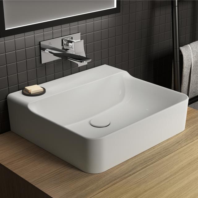 Ideal Standard Conca Handwaschbecken weiß, ohne Hahnloch, geschliffen, ohne Überlauf