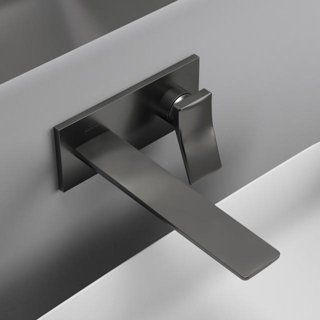 Ideal Standard Conca Wand-Waschtischarmatur Unterputz Bausatz 2 magnetic grey, Ausladung 220 mm