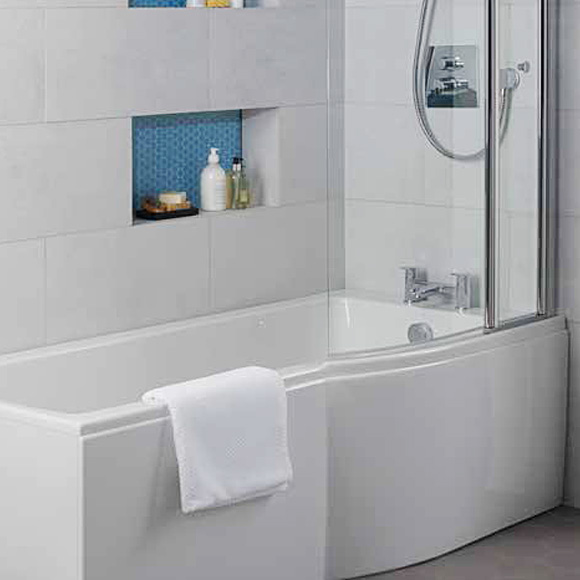 Ideal Standard Connect Air Rechteck-Badewanne mit Duschzone, Einbau