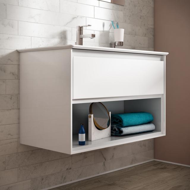 Ideal Standard Connect Air Waschtisch mit Waschtischunterschrank mit 1 Auszug und 1 offenem Fach weiß, mit Ideal Plus