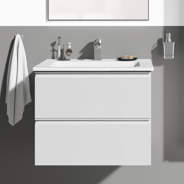 Ideal Standard Connect E Waschtisch mit Waschtischunterschrank mit 2 Auszügen weiß hochglanz, Griff weiß