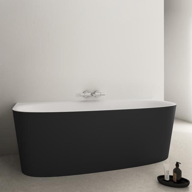 Ideal Standard Dea Vorwand-Badewanne mit Verkleidung schwarz/weiß matt, ohne Füllfunktion
