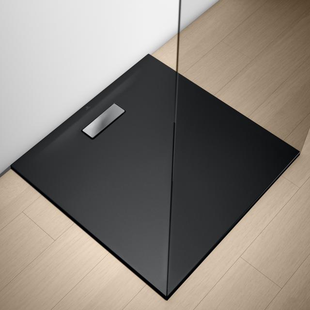 Ideal Standard Ultra Flat New Rechteck-Duschwanne Komplett-Set schwarz matt