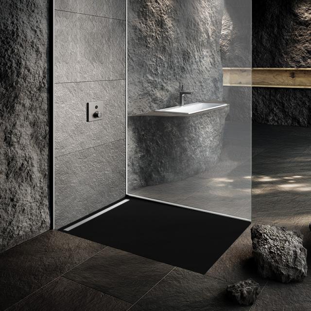 Kaldewei Nexsys Bodenebene Duschfläche Komplett-Set cool grey 90, mit normalem Ablauf