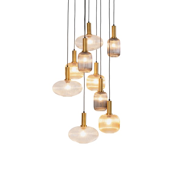 Ledar Pendelleuchte Lemgo - 3x E27, Stahl Braun, 175 Cm Höhe, IP20 (ohne Leuchtmittel)