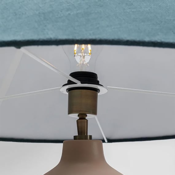 Lampe De Table Turquoise En Cuivre - Style Luxe Fait Main - Neuve