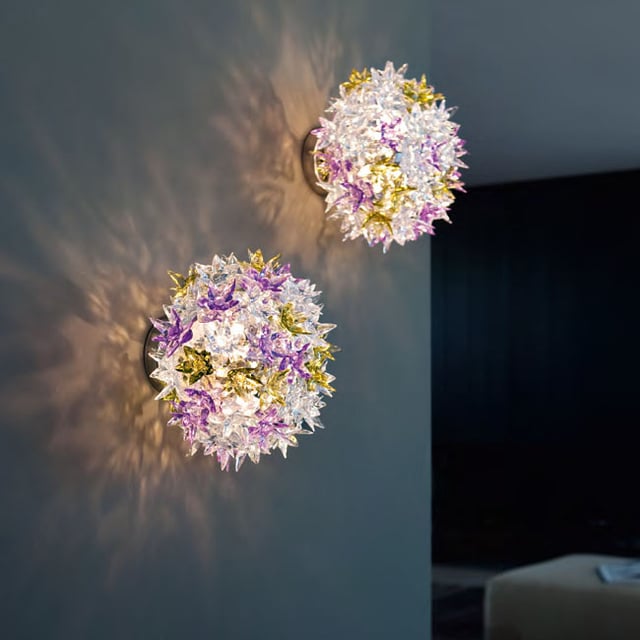 Kartell Bloom wall light/ceiling light, G9 dimmable, transparent lavender - 09270LV