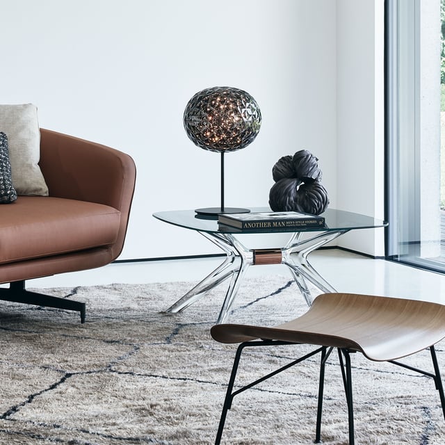 Kartell Planet table lamp, LED dimmable, with memory function, transparent smoke grey - 09385FU